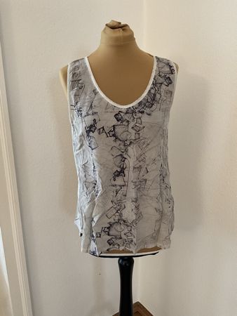 NILE Collection Top Seide Gr. L Damen Sommer Top Bluse grau