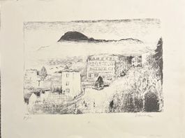 VIKTOR SURBEK LITHOGRAPHIE SIGNIERT NUMMERIERT (GLION ILANZ)