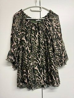 luftige Bluse olive/rose S