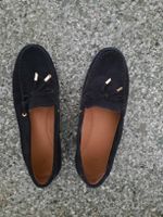 Mocassins Veloursleder Marineblau, Grösse 40, wie Neu!