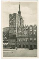 AK Stralsund Rathaus mit Nikolaikirche 1934