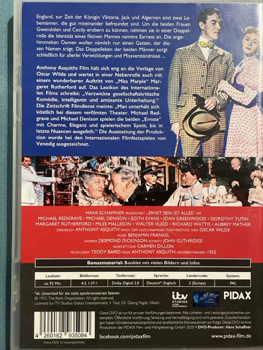 Tutti i DVDs: Ernst sein ist alles (1952) – Usato da Waldenburg venduto da Mimily33 1