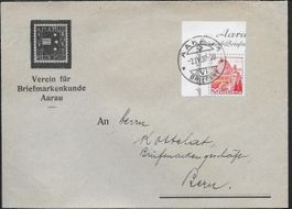 1938 Brief BM Markenverein AARAU o Blockausschnitt W9 ab 1.-