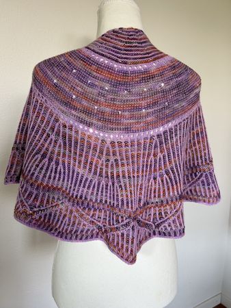 Stola - zweifarbiges Patent - halbrund - von Hand gestrickt 