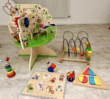Holzspielzeug Set Motorikschleife, Puzzle,  Fädelspiel etc.