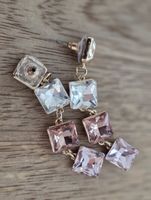 Ohrringe Kristalle Goldfarben Neu