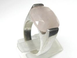 Ring Silber 925 + MP Rosenquarz Gr. 58 / 12.8 g