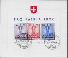 1936 Wehranleihe PP BLOCK W8 o BERN SBK 300.- selten ab 1.-
