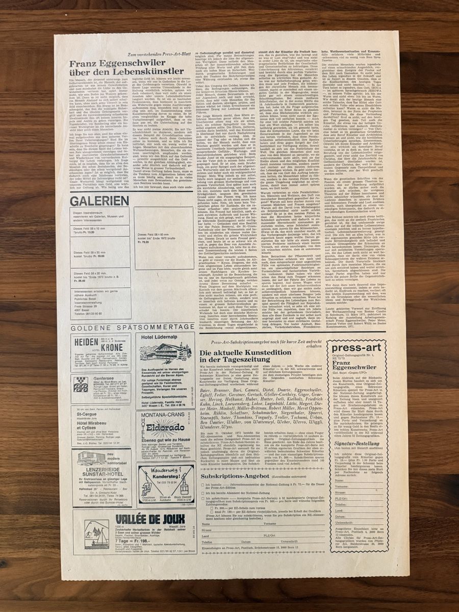 Grafica & Litografie: Franz Eggenschwiler - Offsetdruck handsigniert – Usato da Solothurn venduto da NUVICO 2