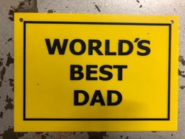 Worlds best dad hinweis tafel schild