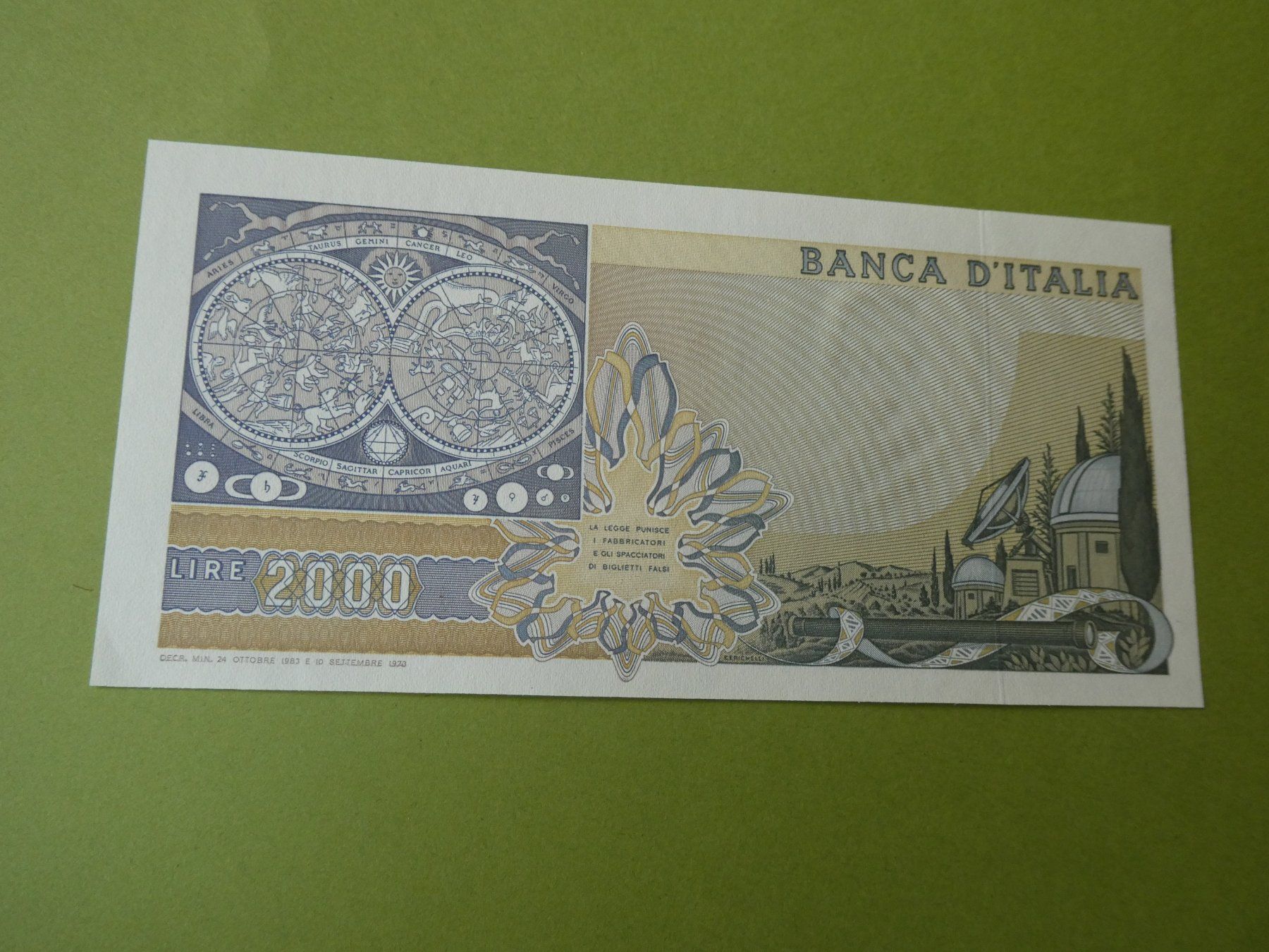 Banconote: Italien 1973, 2000 Lire - ungefaltet – Usato da Hinterforst venduto da Rohusri 1