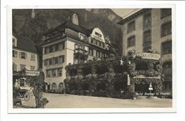 Flüelen (UR) Hotel Restaurant Sternen - Garage  Foto-AK 1927