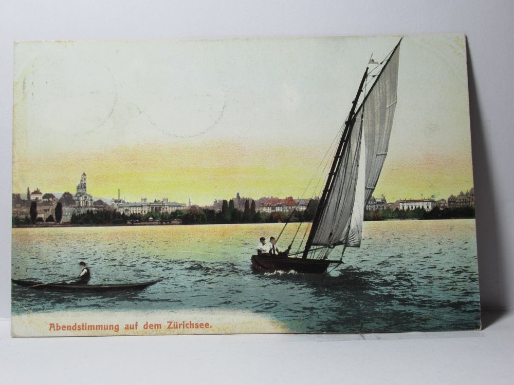 AK Abendstimmung auf dem Zürichsee , Segelboot 1906 (Gebraucht) in ...