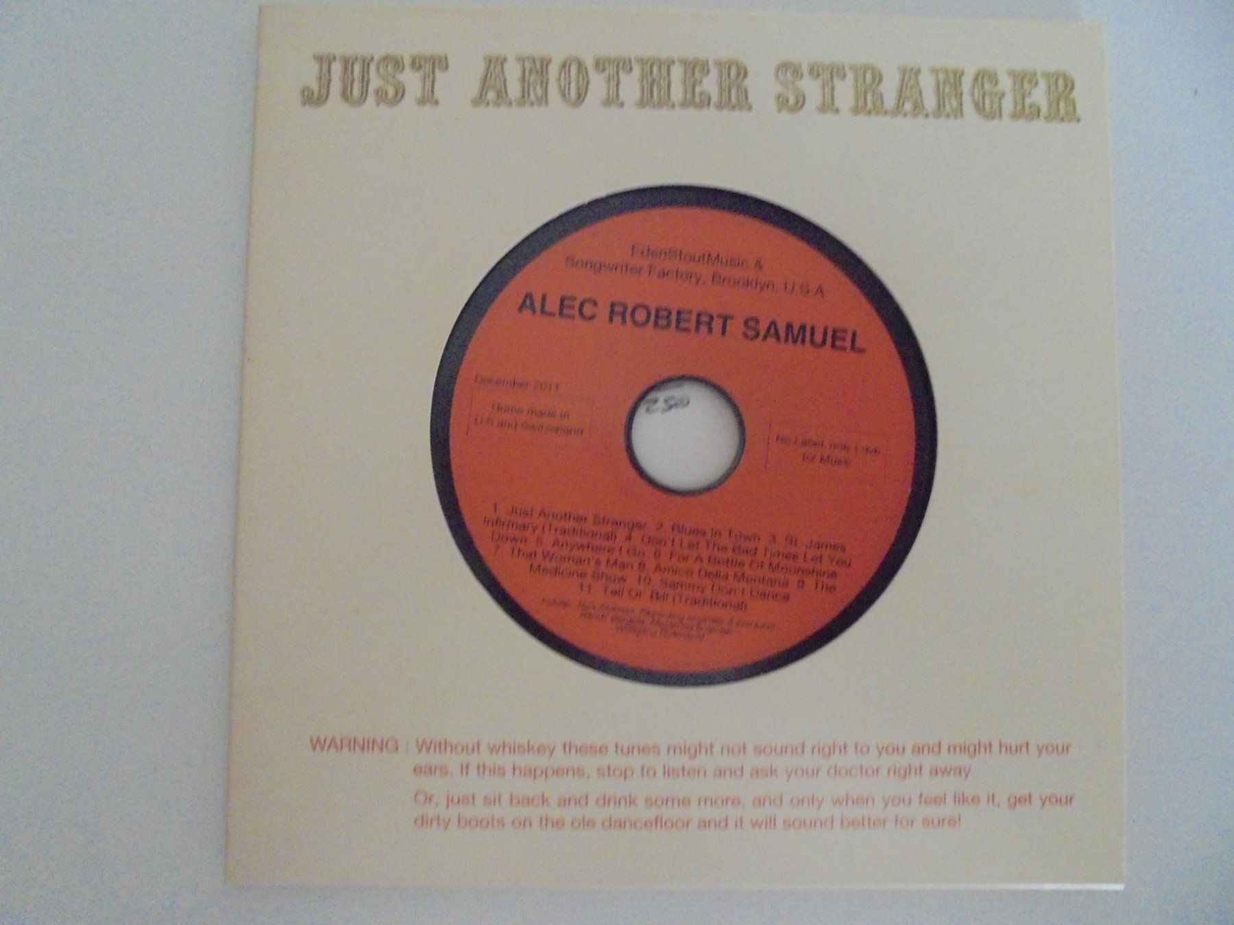 CD: Alec Robert Samuel " just another stranger "rare, comme neuf – Usato da Crissier venduto da Promopost