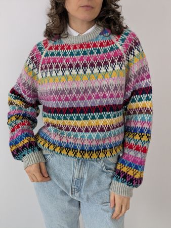Strickpullover bunt mit Muster mehrfarbig Gr.S