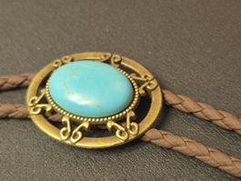 41) Bolo-Tie Westernkrawatte Türkis Stein Bronze