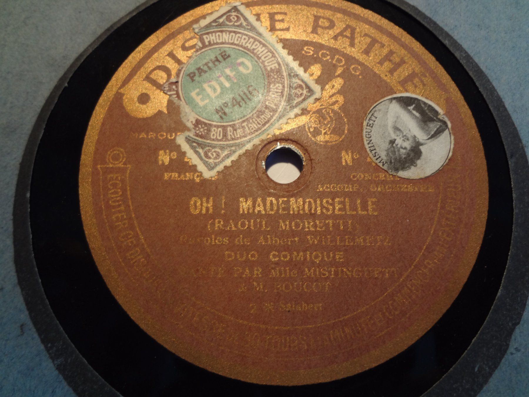 Schallplatten: Mistinguett et Boucot - Disque saphir Pathé 4184 – Gebraucht aus Aigle von Robflac55