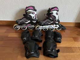 Fila inline skates + Protektoren