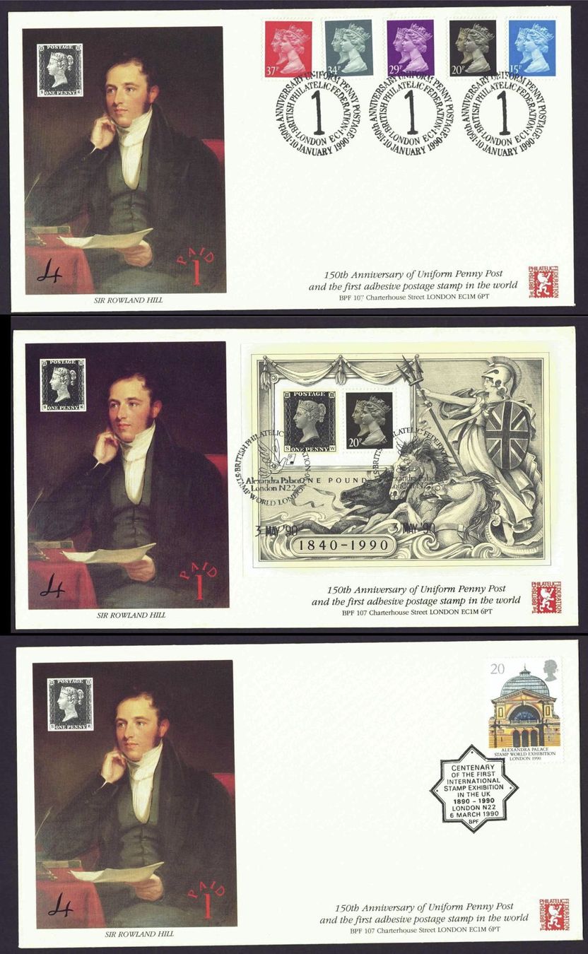 Tutti i francobolli: England 6 FDC von 1990 – Usato da Basel venduto da Pfefferschootte