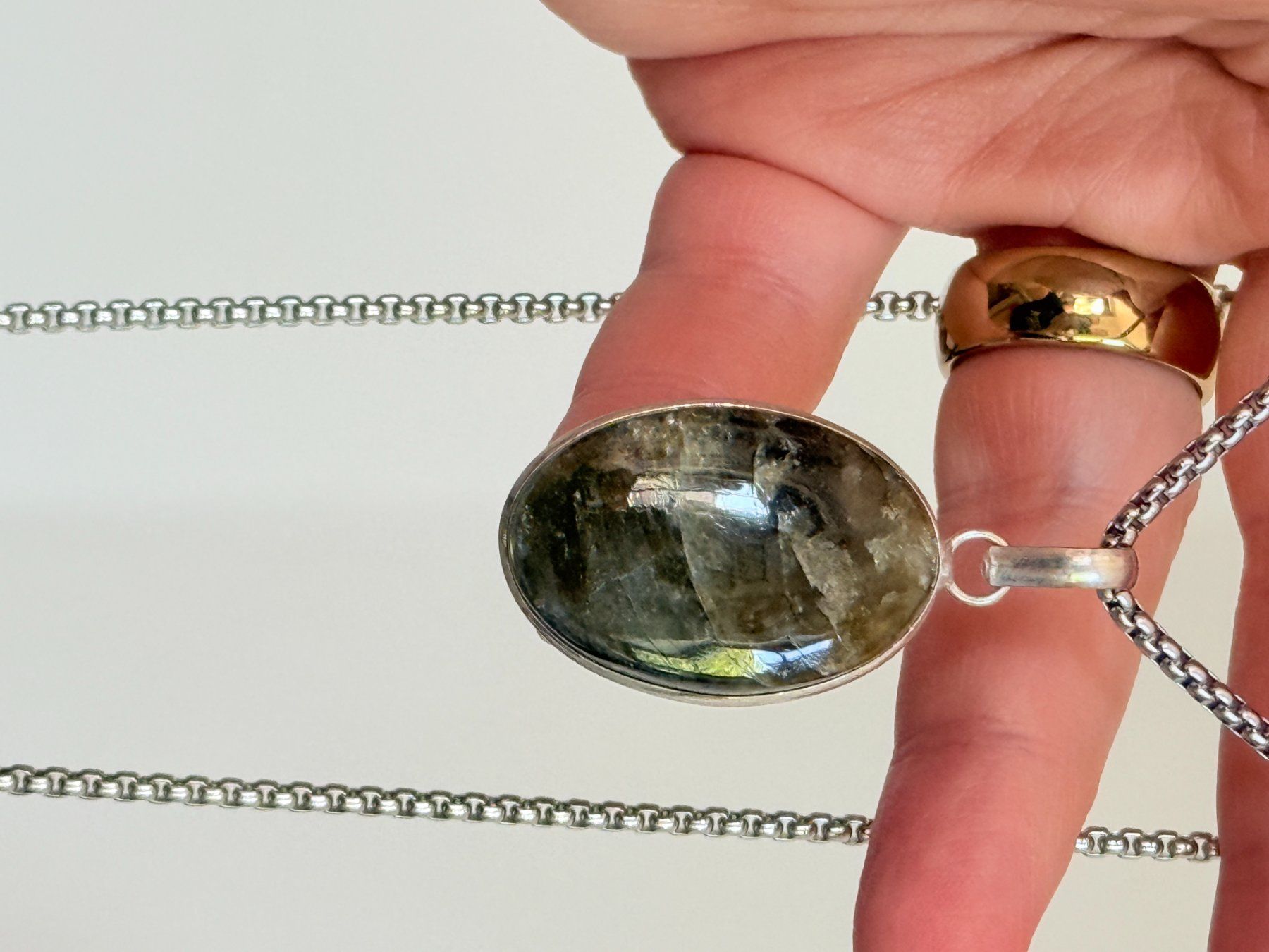 Catenine: Collier avec pendentif en pierre naturelle labradorite – Nuovo e nell'imballaggio originale da Genève venduto da AWWA 7