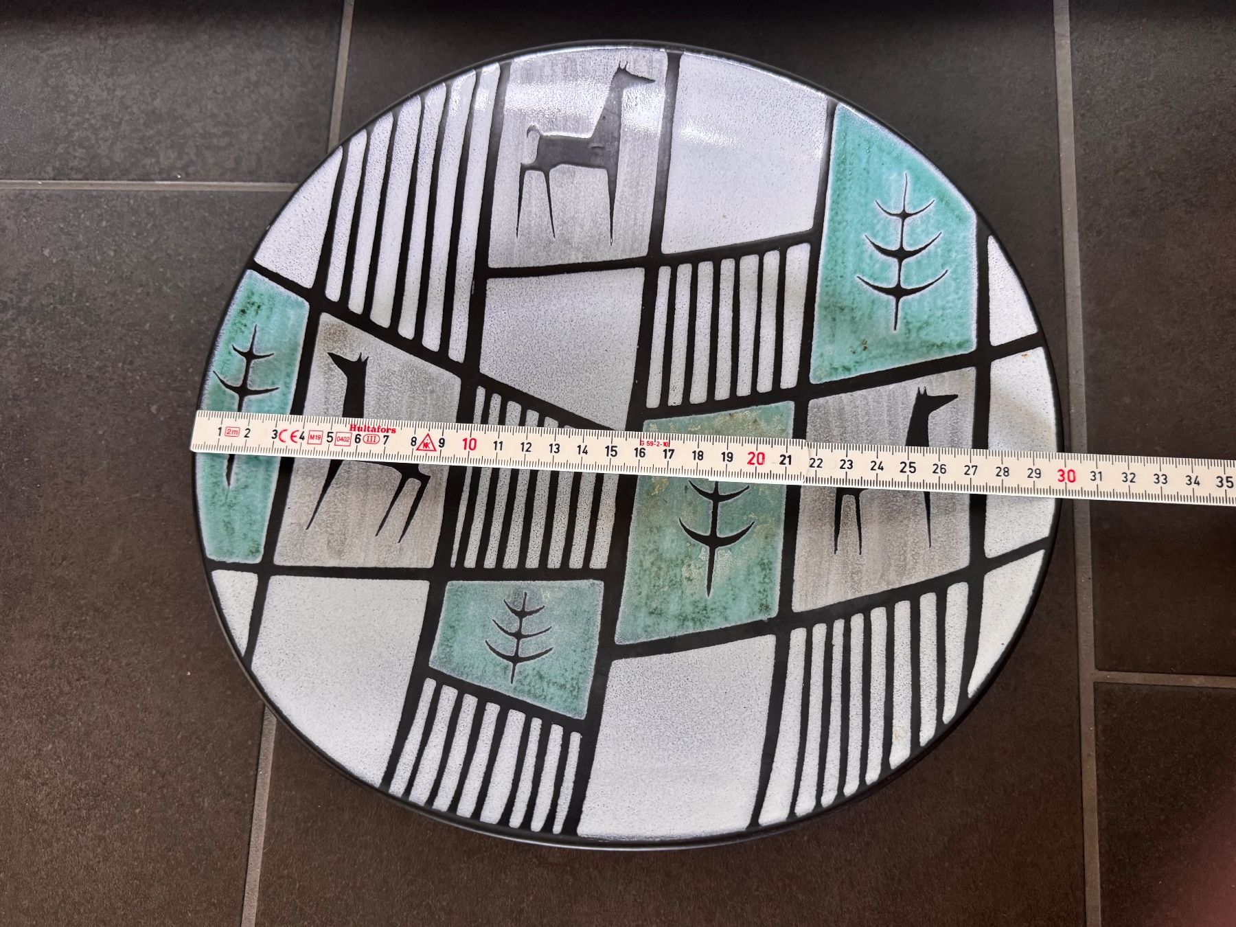 Schalen: Wunderschöne alte Keramik Schale Obstschale 30cm Pferde – Gebraucht aus Rothrist von Fondgruebe 6