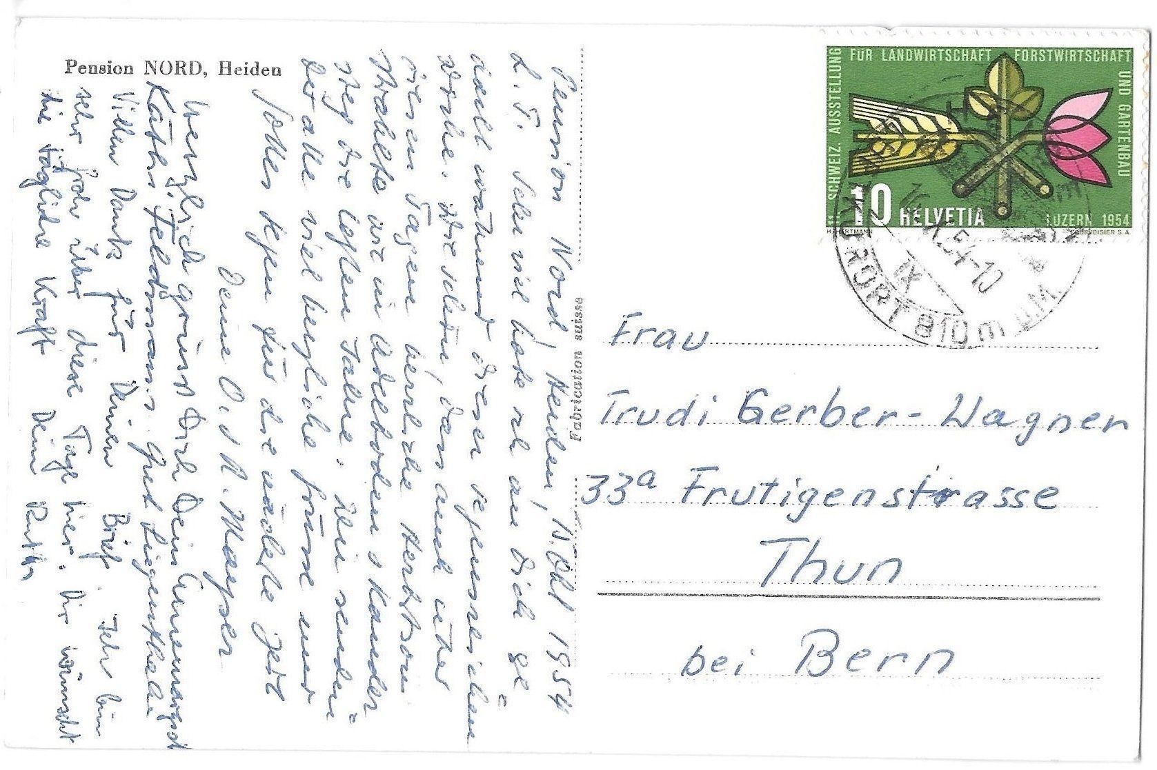 Cartoline postali: Heiden Pension Nord – Usato da Olten venduto da clotaldi 1