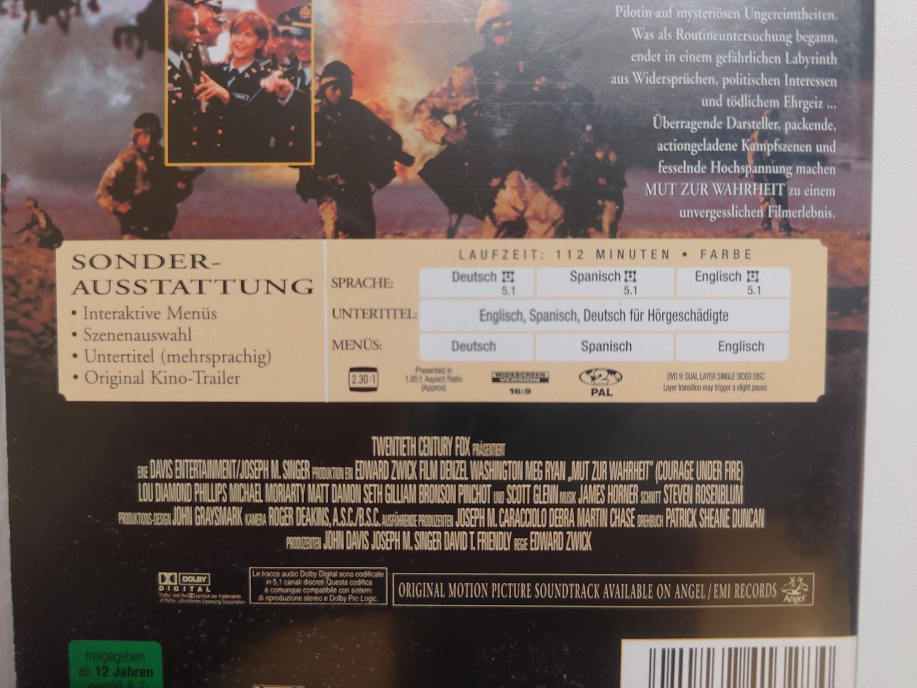 Tutti i DVDs: Courage under fire - Mut zur Wahrheit – Usato da Liestal venduto da Kratzilla 3