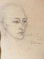 PORTRET  Alte   Zeichnung aus 1939   ist Signiert
