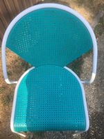 Lot de 4 chaises empilables turquoise et blanc