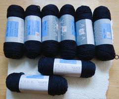 8 Strangen Socken Wolle Blau