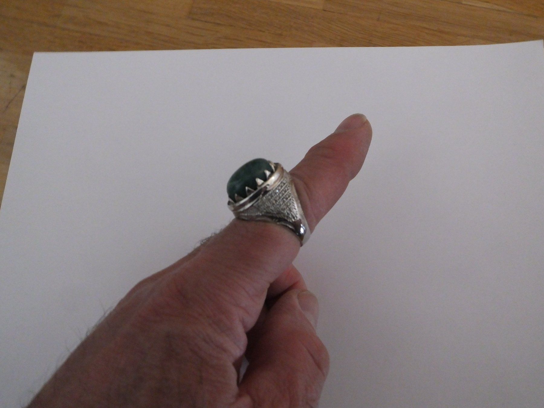 Anelli: Herrenring mit Echtem Emerald Stein – Nuovo (secondo la descrizione) da Unterentfelden venduto da l654321a 9