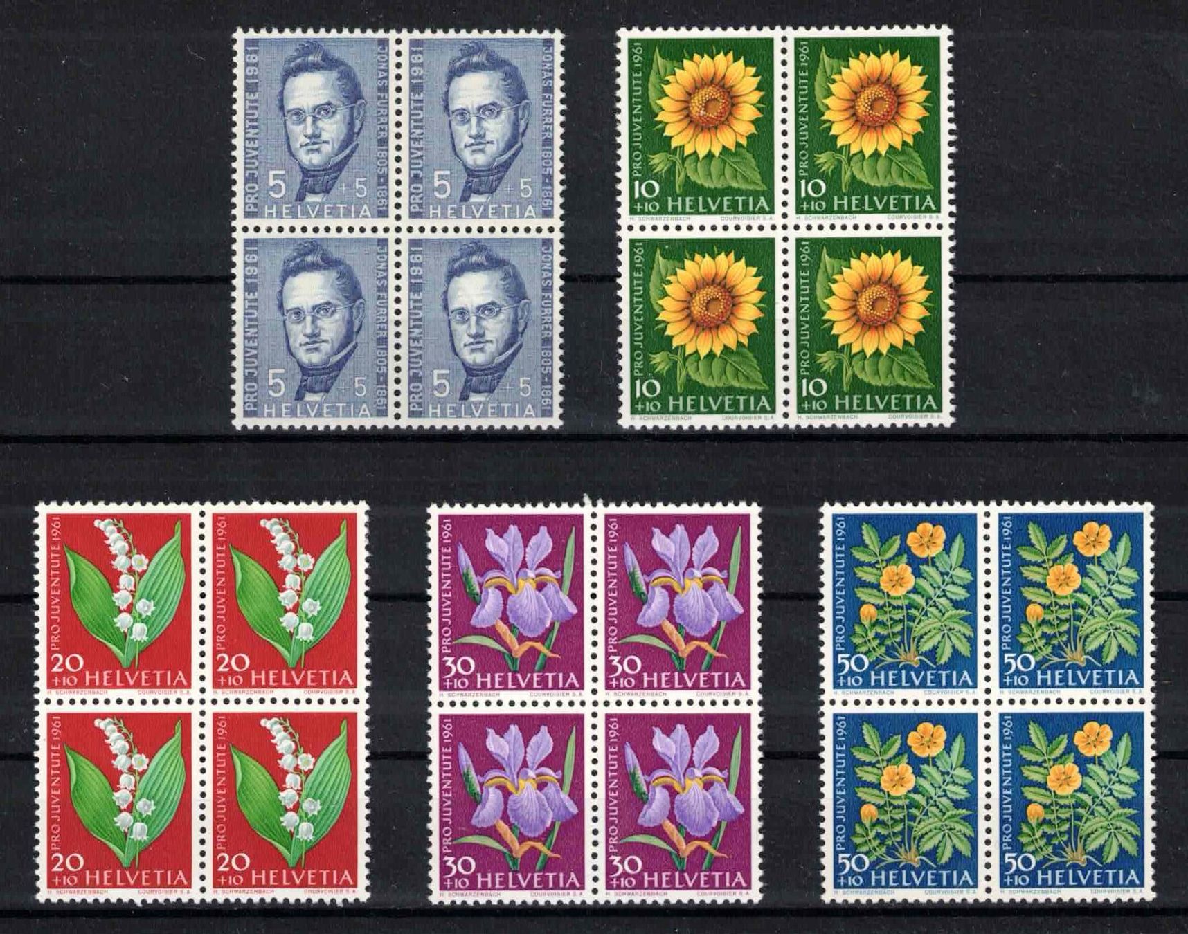 Tutti i francobolli: Pro Juventute 1961 im 4er-Block, postfrisch ** – Nuovo (secondo la descrizione) da Nuglar venduto da Stamp88