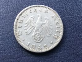 Drittes Reich 50 Reichspfennig 1942 F .mit Drucker Risse