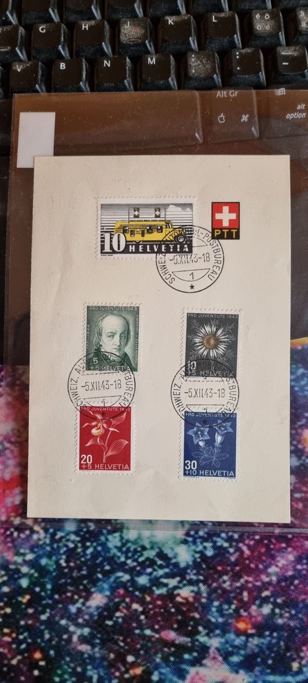 Tutti i francobolli: CH PTT FALTBLATT 1943 – Usato da Dintikon venduto da bonita099