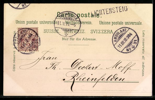 Ansichtskarten: Litho Wattwyl, Gesamtansicht, Webschule – Gebraucht aus Berlin von bartko-reher 1
