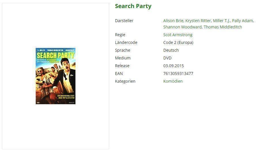 Tutti i DVDs: Search Party - DVD – Usato da Buchrain venduto da Sssschaller