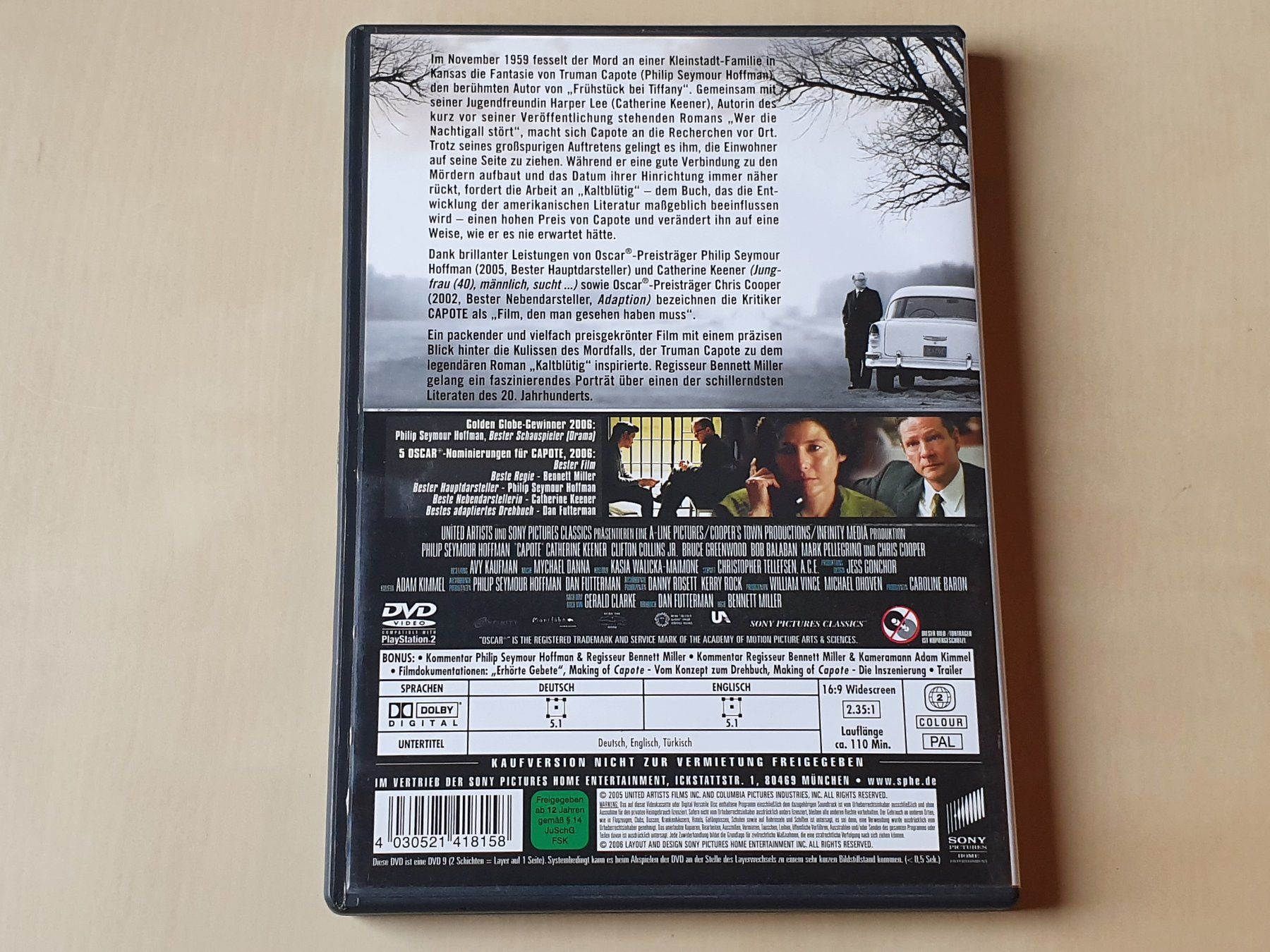 Tutti i DVDs: Capote – Usato da Stansstad venduto da collectorsshop 1