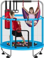 Kinder Trampolin 140 cm Sicherheitsnetz 200 kg Indoor Outdoo