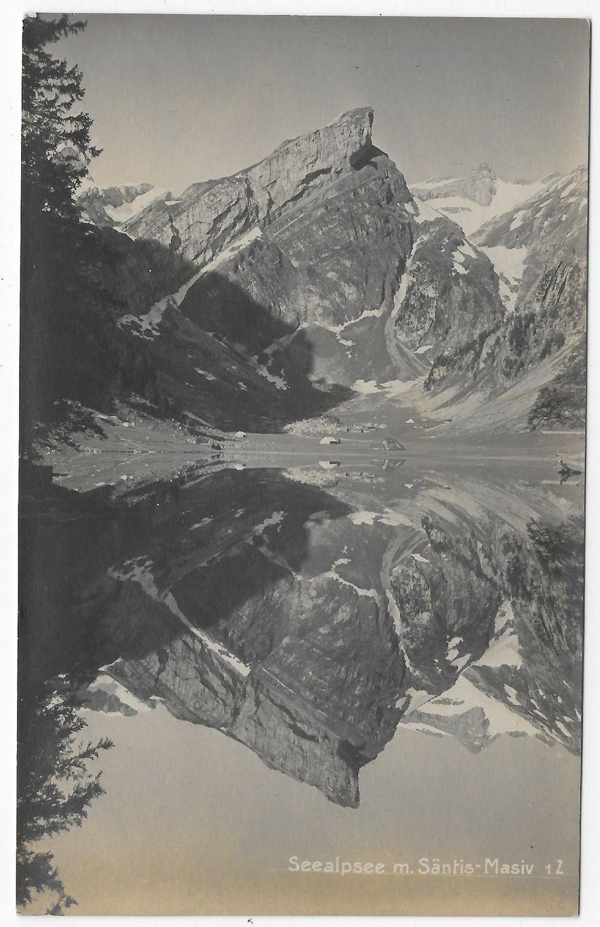 Cartoline postali: Seealpsee mit Säntismassiv – Usato da Hefenhofen venduto da Richsalz