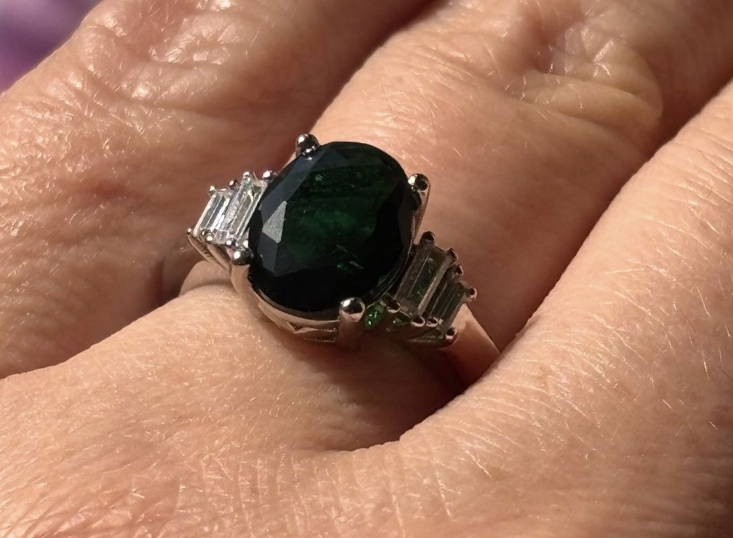 Anelli: Ring 925 Silber mit synthetischem Smaragd, grösse 51 – Nuovo (secondo la descrizione) da Menziken venduto da sense83 2