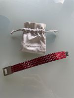 Bracelet rouge Fashion Victim strass et fermoir coeur