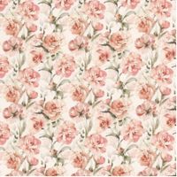 Baumwolljersey gefüllte Rosen creme