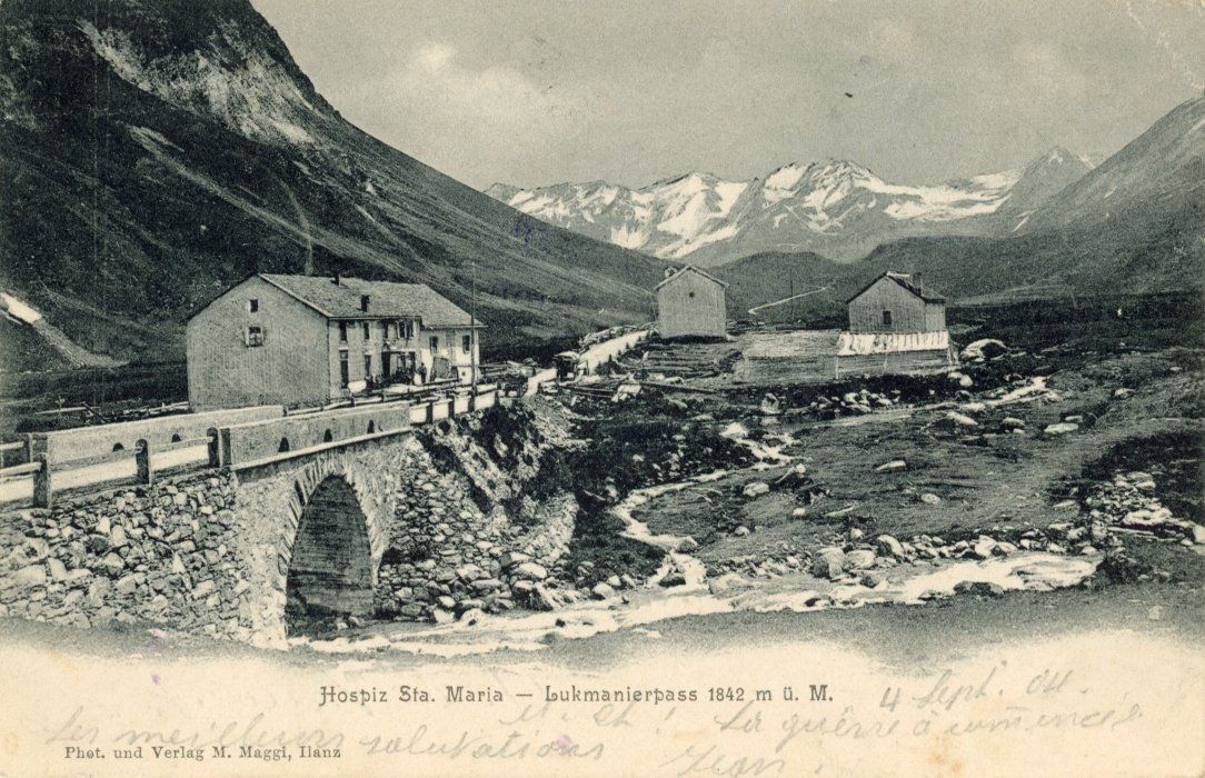 Cartoline postali: Sta. Maria   GR   -    Lukmanierpass      um 1904 – Usato da Brig venduto da Valcards54