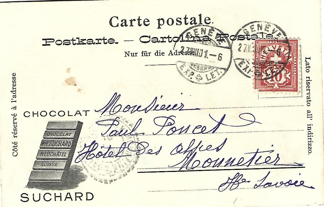 Cartoline postali: Lugano Chocolat Suchard Litho – Usato da Wetzikon ZH venduto da Brulu100 1