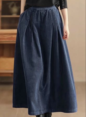Chic Gonna Lunga a coste veluto👌M/L-nuovo stile