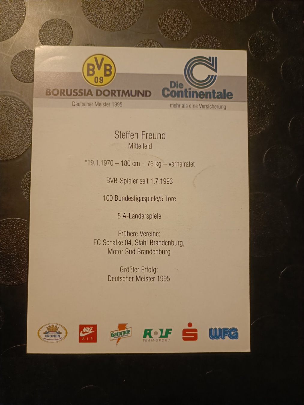 Autografi: Steffen Freund - BVB 95/96- Borussia Dortmund – Usato da Menziken venduto da Artographs 1