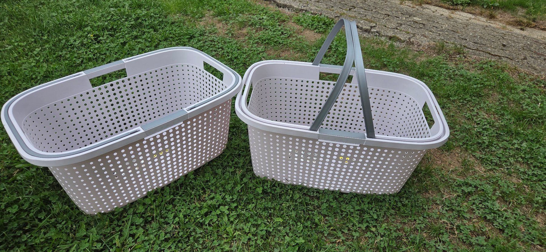 Cesti per biancheria: 2 Wäsche Korb Hell Grau mit 2 Grau Henkel – Usato da Niederbipp venduto da Trude04