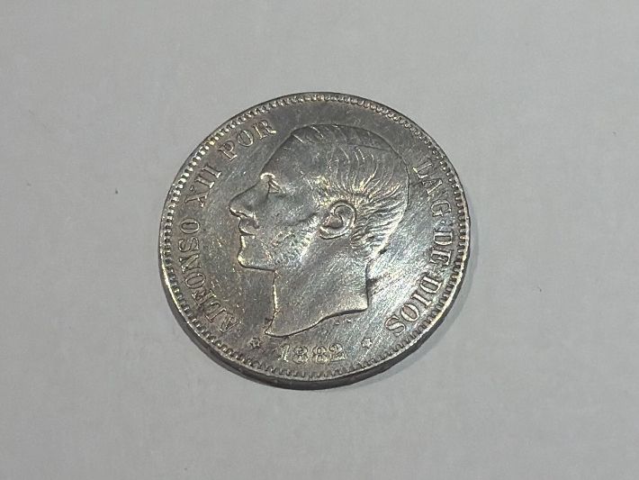 Tutti le monete: (2879) Spanien 5Pesetas 1882 vz – Usato da Rüthi (Rheintal) venduto da erdnuessli1