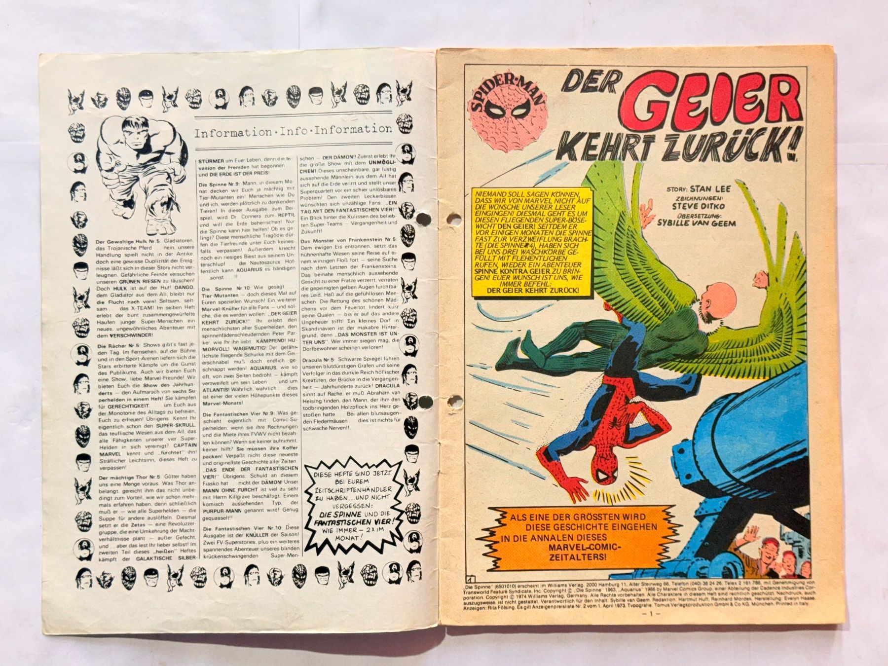 Fumetti: Die Spinne Marvel Comic-Nr.10 -Vintage-Superhelden-Klassi... – Usato da Zuerich venduto da SonderArt-Wertgut 3