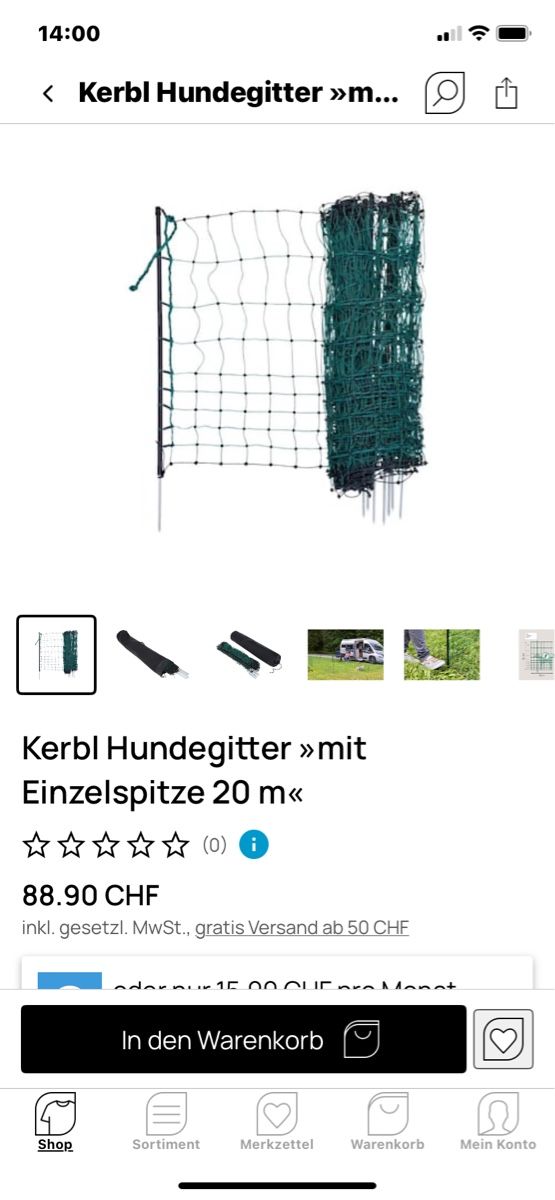 Sonstiges: Kerbl Hundegitter mit Einzelspitze 20 m – Gebraucht aus Malix von Bigbonsay 1